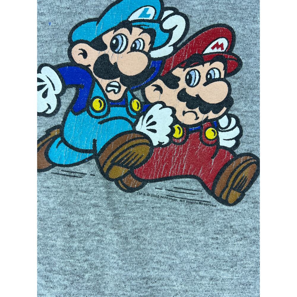 Vintage Nintendo Mario Luigi T-Shirt Mens L Gray Bob-Omb Graphic Print 2003 Y2K - Picture 3 of 6